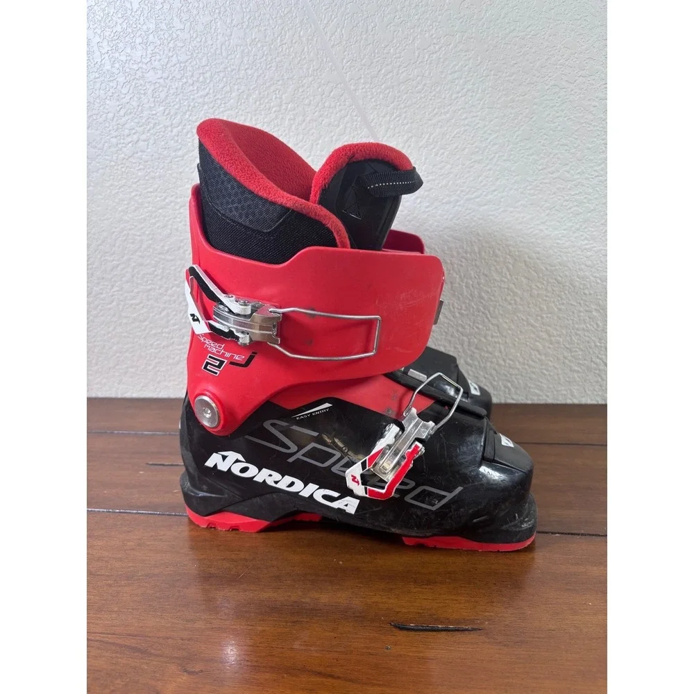 Nordica Speedmachine J2 Ski Boots Youth 23.5 Red Black Adjustable Flex Junior
